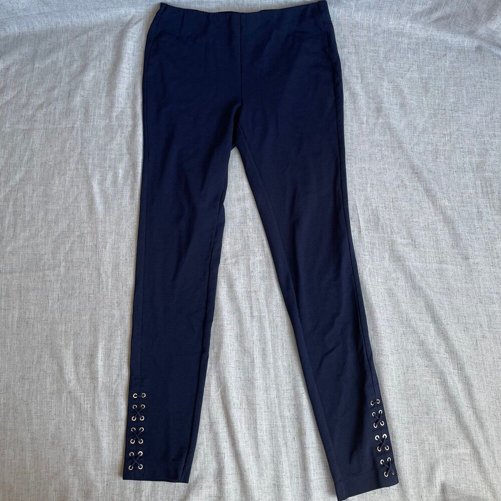 Lauren By Ralph Lauren Navy‎ Blue Leggings Lace Up Ankle Viscose Women's Small